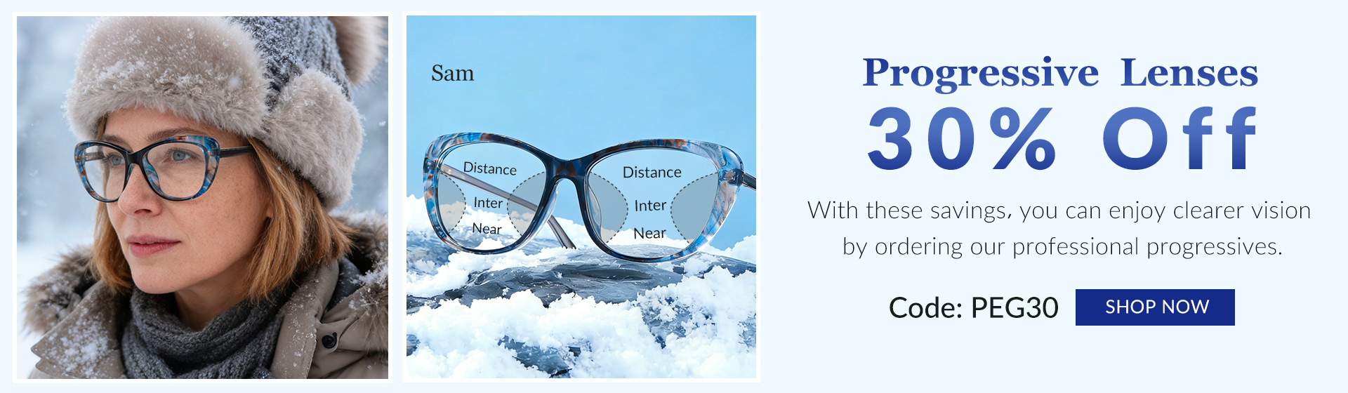 Progressive Lenses 30% Off